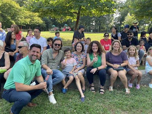 Dows Staff, Students, and Family Outside